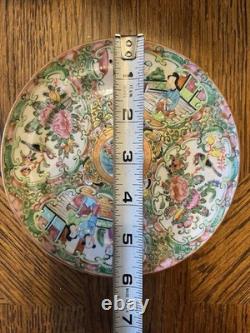 Antique Rose Medallion Four Saucers And Two Demitasse Cups