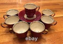 Antique Rosenthal Bavaria Continental Ivory Demitasse Cups & Saucers Set MINT