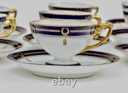 Antique Rosenthal Porcelain Demitasse Cups & Saucers Set For 12 Art Deco