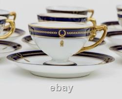 Antique Rosenthal Porcelain Demitasse Cups & Saucers Set For 12 Art Deco