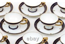 Antique Rosenthal Porcelain Demitasse Cups & Saucers Set For 12 Art Deco
