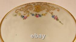 Antique Royal Crown Derby Demitasse Cup & Saucer, Hand Painted, Raised Gold