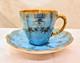 Antique Royal Crown Derby Demitasse Cup Saucer Turquoise Blue 24k Heavy Gold
