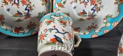 Antique Royal Crown Derby Olde Avesbury Demitasse Cups & Saucers Sets #472 c1885