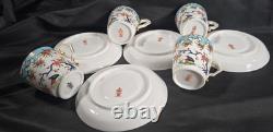 Antique Royal Crown Derby Olde Avesbury Demitasse Cups & Saucers Sets #472 c1885