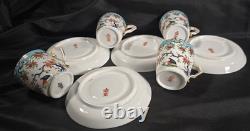 Antique Royal Crown Derby Olde Avesbury Demitasse Cups & Saucers Sets #472 c1885