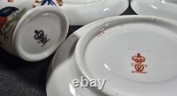 Antique Royal Crown Derby Olde Avesbury Demitasse Cups & Saucers Sets #472 c1885