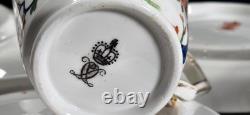 Antique Royal Crown Derby Olde Avesbury Demitasse Cups & Saucers Sets #472 c1885