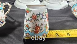Antique Royal Crown Derby Olde Avesbury Demitasse Cups & Saucers Sets #472 c1885