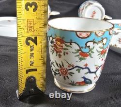 Antique Royal Crown Derby Olde Avesbury Demitasse Cups & Saucers Sets #472 c1885