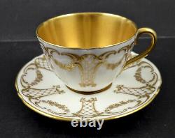 Antique Royal Doulton Demitasse Cup & Saucer, Gilded