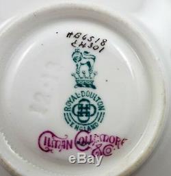 Antique Royal Doulton Demitasse Cup & Saucer Raised Gold