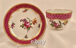 Antique Royal Vienna Demitasse Cup & Saucer, Hand Painted, 18th Century