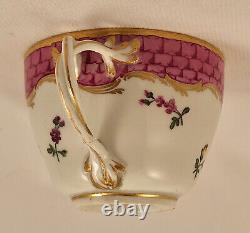 Antique Royal Vienna Demitasse Cup & Saucer, Hand Painted, 18th Century