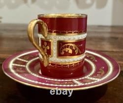 Antique Royal Vienna Demitasse cup and saucer Jeweled