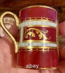 Antique Royal Vienna Demitasse cup and saucer Jeweled