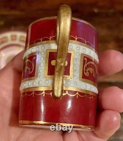 Antique Royal Vienna Demitasse cup and saucer Jeweled