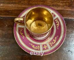 Antique Royal Vienna Demitasse cup and saucer Jeweled