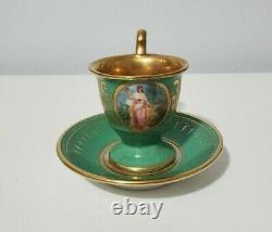 Antique Royal Vienna Hc&s Czechoslovakia Demitasse Cup And Saucer