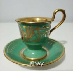 Antique Royal Vienna Hc&s Czechoslovakia Demitasse Cup And Saucer