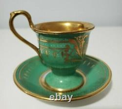 Antique Royal Vienna Hc&s Czechoslovakia Demitasse Cup And Saucer