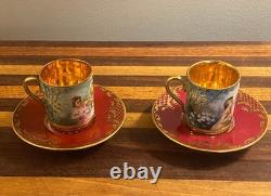 Antique Royal Vienna Style Cups and Saucers
