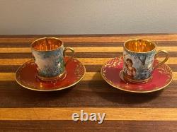 Antique Royal Vienna Style Cups and Saucers