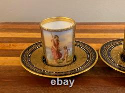 Antique Royal Vienna Style Cups and Saucers
