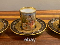 Antique Royal Vienna Style Cups and Saucers