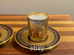 Antique Royal Vienna Style Cups and Saucers