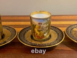 Antique Royal Vienna Style Cups and Saucers