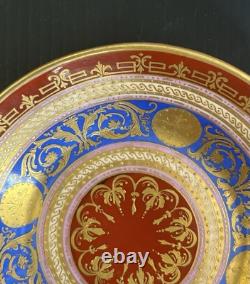 Antique Royal Vienna Style Hand Painted & Gold Gilt Demitasse Cup & Saucer Set
