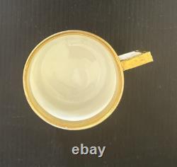 Antique Royal Vienna Style Hand Painted & Gold Gilt Demitasse Cup & Saucer Set
