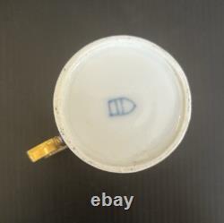 Antique Royal Vienna Style Hand Painted & Gold Gilt Demitasse Cup & Saucer Set