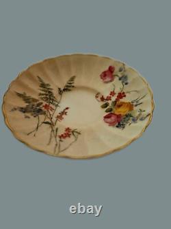 Antique Royal Worcester Demitasse Cup & Saucer, Floral Design, Perfect