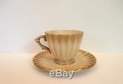 Antique Royal Worcester Demitasse Cup and Saucer, pre 1862