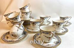 Antique Royal Worcester Demitasse Set 12 Cups & saucers Bone China C2101