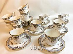 Antique Royal Worcester Demitasse Set 12 Cups & saucers Bone China C2101