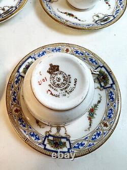 Antique Royal Worcester Demitasse Set 12 Cups & saucers Bone China C2101