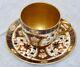 Antique Royal Worcester Gold Washed Demitasse Cup & Saucer, Imari Style