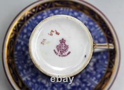 Antique Royal Worcester Porcelain Royal Lily 4 Demitasse Cups & Saucers