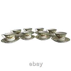 Antique Royal Worcester Windsor Demitasse Cups & Saucers Set of 8