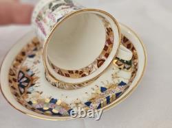 Antique Russian Demitasse Cup Saucer Dancers Flowers Sweet Signed Set