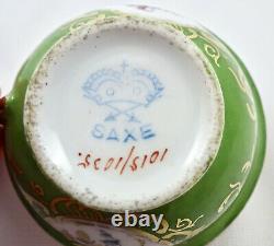 Antique Saxe Dresden Demitasse Cup & Saucer, Scenic, Hand Painted