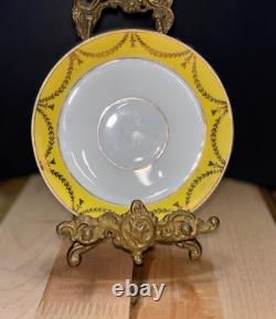 Antique Schumann Bavaria Germany Demitasse Cups & Saucers Parrots, Exotic Birds