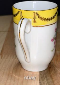 Antique Schumann Bavaria Germany Demitasse Cups & Saucers Parrots, Exotic Birds