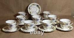 Antique Set 10 Haviland Limoges Miami Cream Demitasse / Espresso Cups & Saucers