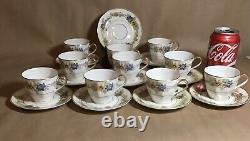 Antique Set 10 Haviland Limoges Miami Cream Demitasse / Espresso Cups & Saucers