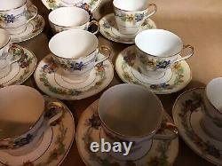 Antique Set 10 Haviland Limoges Miami Cream Demitasse / Espresso Cups & Saucers