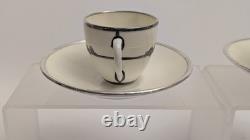 Antique Set Of 2 Mauser Cups And Saucers Silver Overlay